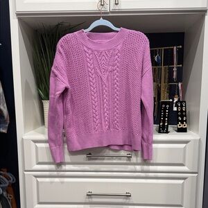 Banana Republic Lavender Cable Knit Sweater